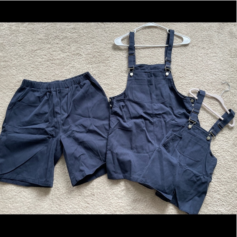 Family photo matching cotton denim outfits